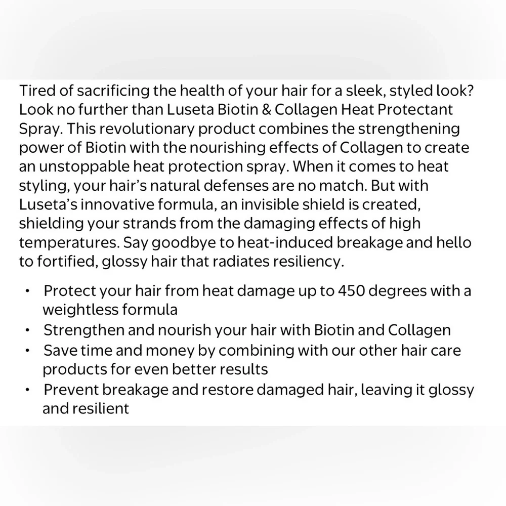 LUSETA Heat Protectant Spray 5/$25